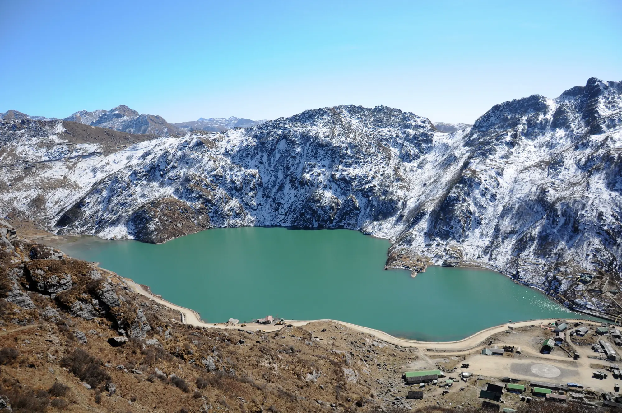 Scenic Tsomgo Lake in East Sikkim